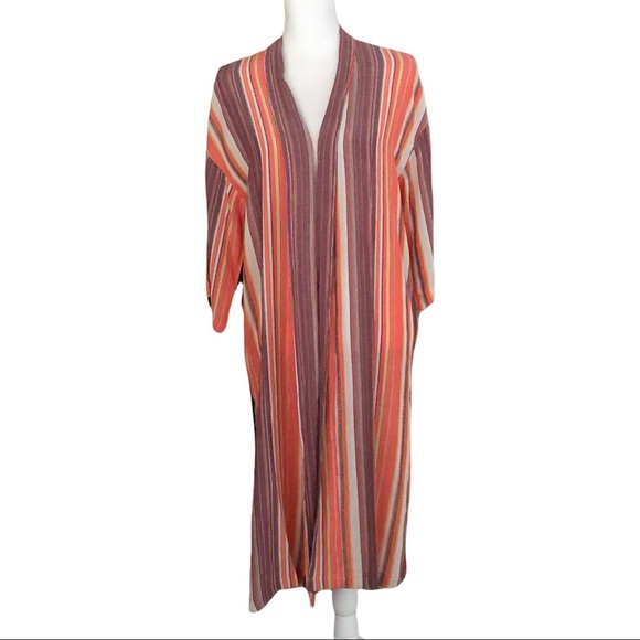 PJ Salvage NWT Metal Slow Jams open Striped Duster cardigan robe Size S/M - Picture 5 of 14